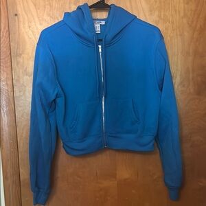 Juniors Charlotte Russe Refuge Athletics Blue Zip Up Hoodie Small